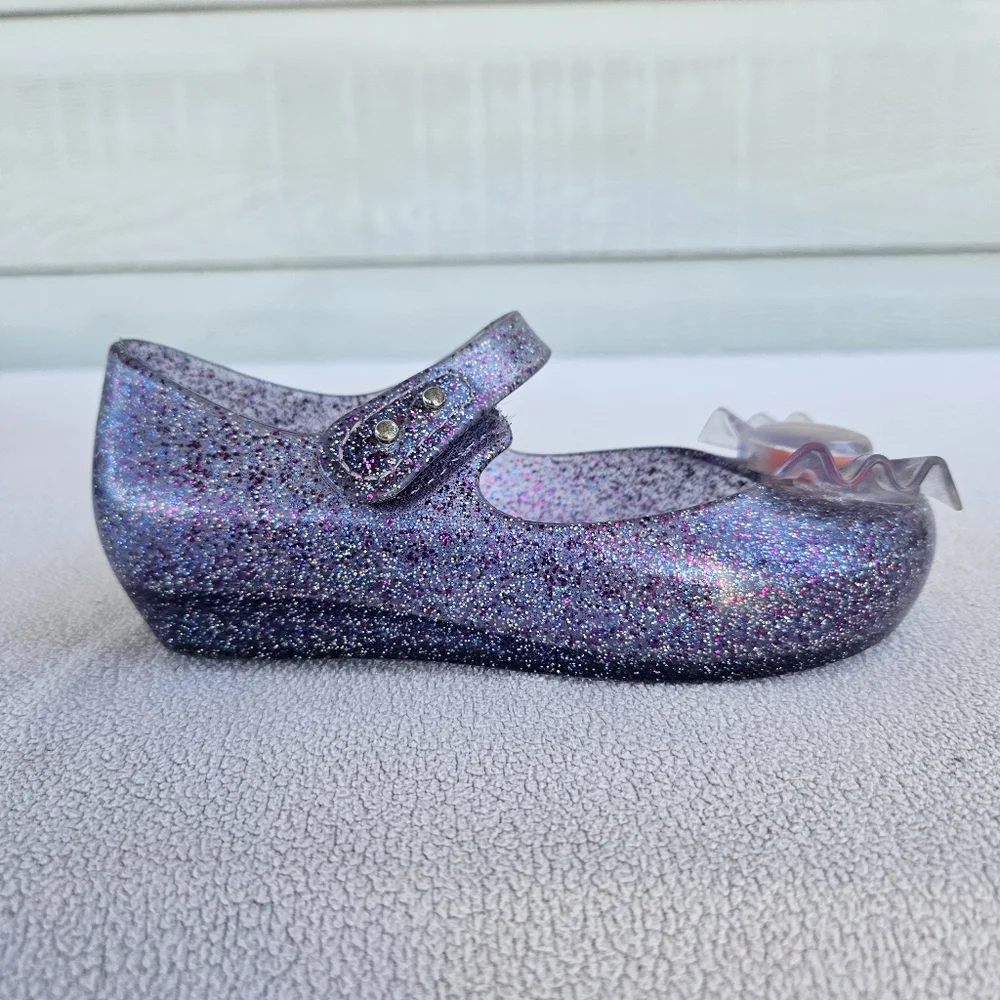 Mini Melissa Ultragirl Trick or Treat Halloween Mary Jane Purple Flats SZ 10